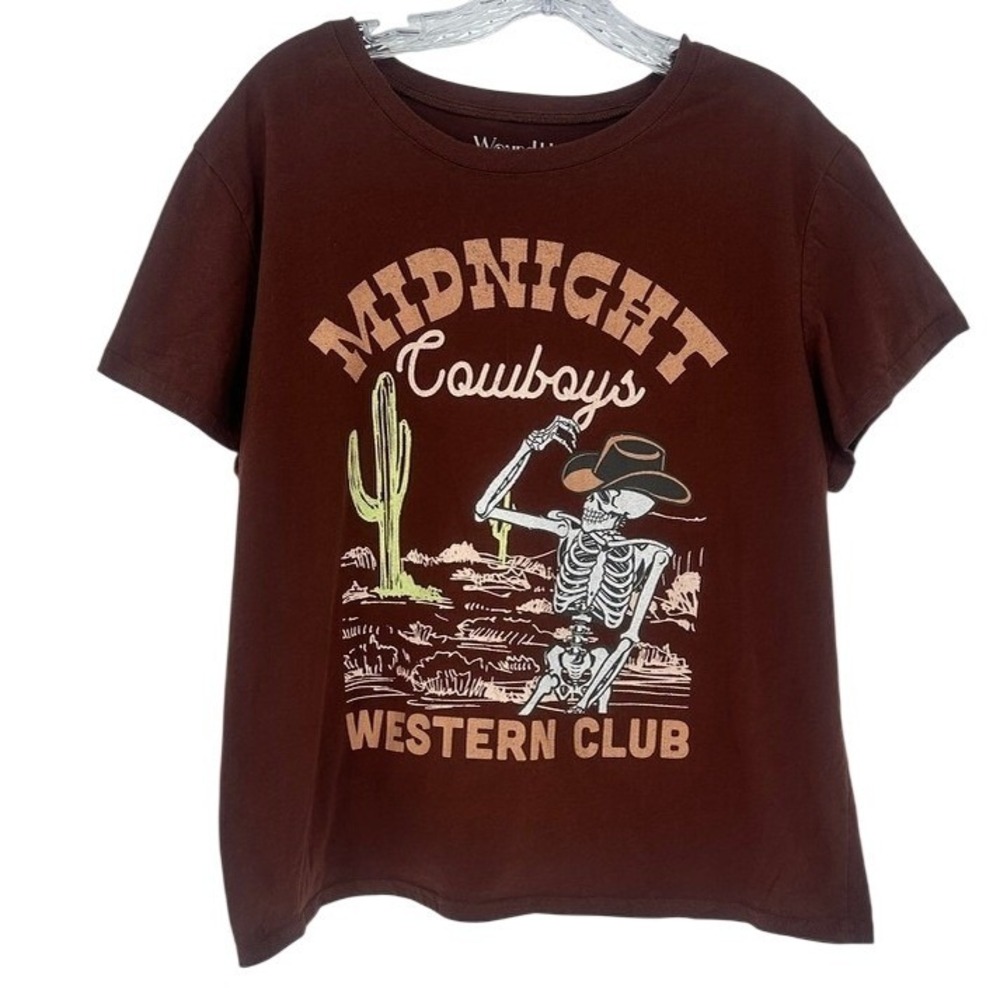 Wound Up Midnight Cowboys Western Club Graphic Tee Brown XXL NWOT